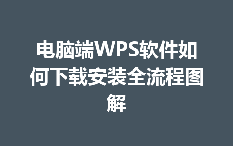 电脑端WPS软件如何下载安装全流程图解 一
